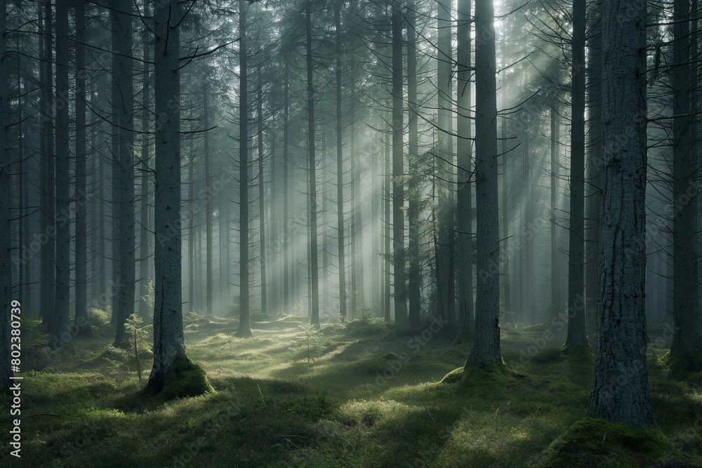tranquility of a misty forest tranquility of a misty forest