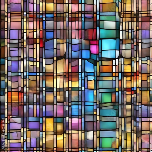 Seamless Stained Glass Tiles Texture Library Hue Harmony photo