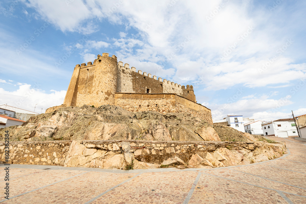 the medieval castle of Valencia del Ventoso, comarca of Zafra - Río Bodión, province of Badajoz, Extremadura, Spain