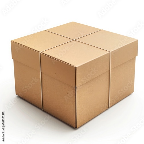  box package delivery cardboard carton packaging on white background  © Eduardo