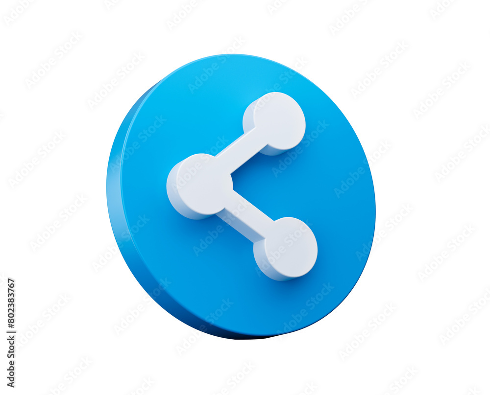 Share icon 3d isometric. Blue Round shape Web Design Graphic. Notification Icon 3d illustration Share icon 3d isometric. Blue Round shape Web Design Graphic. Notification Icon 3d illustration
