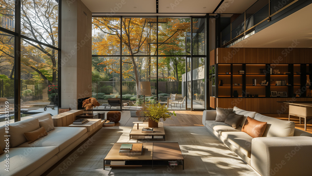 Nature Meets Design: Earthy Tones in a Well-lit New York Interior