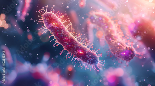"Bacterial Beauty: Rod Bacterium Amidst a Purplish Scientific Awareness Landscape"  © Aryan