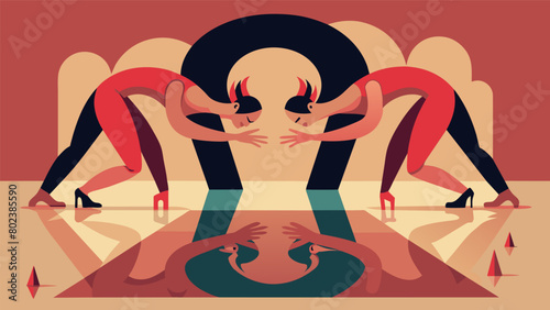 The distorted reflections had a mind of their own contorting and stretching in a grotesque dance that seemed to mock the visitors..