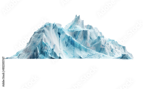 Oceanic Ice: Spectacular Icebergs on the Move on white background.