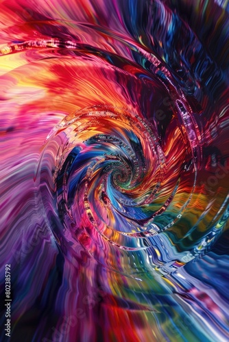 Vibrant swirl of paint on dark backdrop  perfect for artistic projects