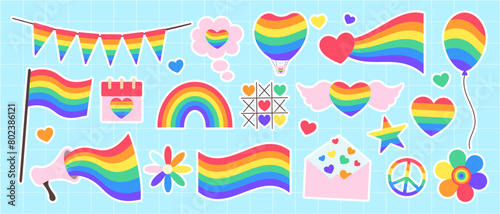 Pride and Equality: Vibrant LGBT Sticker Collection © MariiaMart