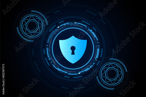 Cyber security technology concept , Shield With Keyhole icon  , personal data , vector illustration.