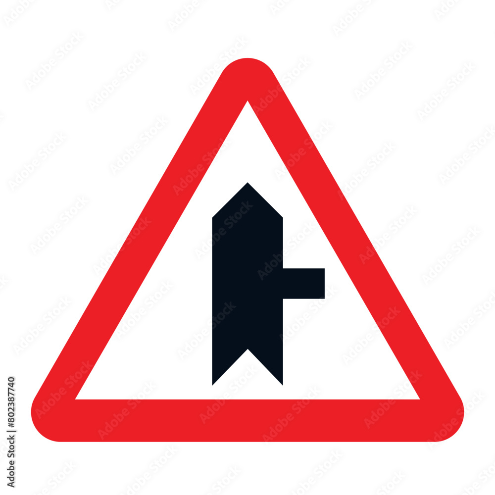 DANGER TRAFFIC SIGNS OF SPAIN, P-1a - Intersection with priority on road to the right DANGER TRAFFIC SIGNS OF SPAIN, P-1a - Intersection with priority on road to the right