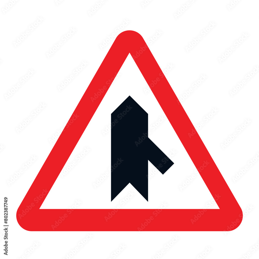 DANGER TRAFFIC SIGNS OF SPAIN, P-1c - Intersection with priority over merging from the right.eps DANGER TRAFFIC SIGNS OF SPAIN, P-1c - Intersection with priority over merging from the right.eps