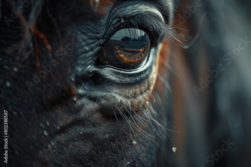 Detailed shot of a horse's eye, perfect for animal lovers and equine enthusiasts