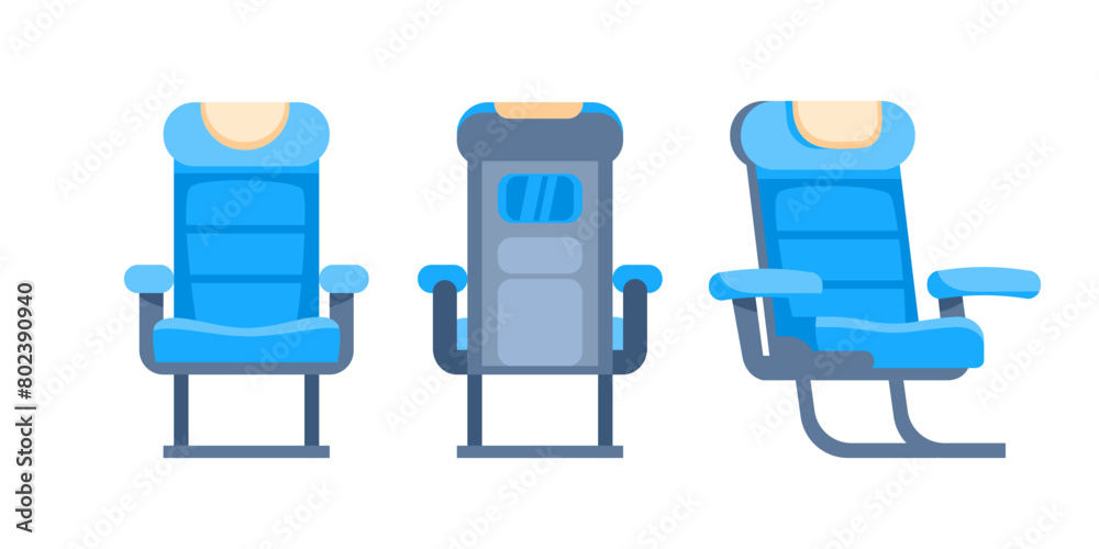 Airplane armchairs. Armchair or stool. Plane transport interior. Aircraft seats Airplane armchairs. Armchair or stool. Plane transport interior. Aircraft seats