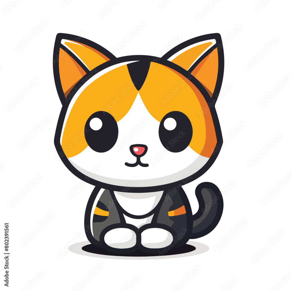 Obraz premium Purr-fectly Happy: Vibrant Cat Vector Illustration for Your Designs