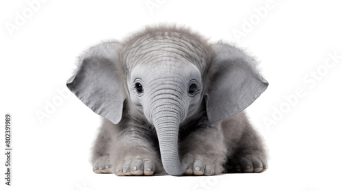 Cuddly Plush Elephant on transparence background