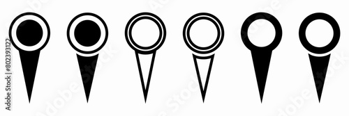 Set of Location pin icons. GPS marker. Vector illustration.