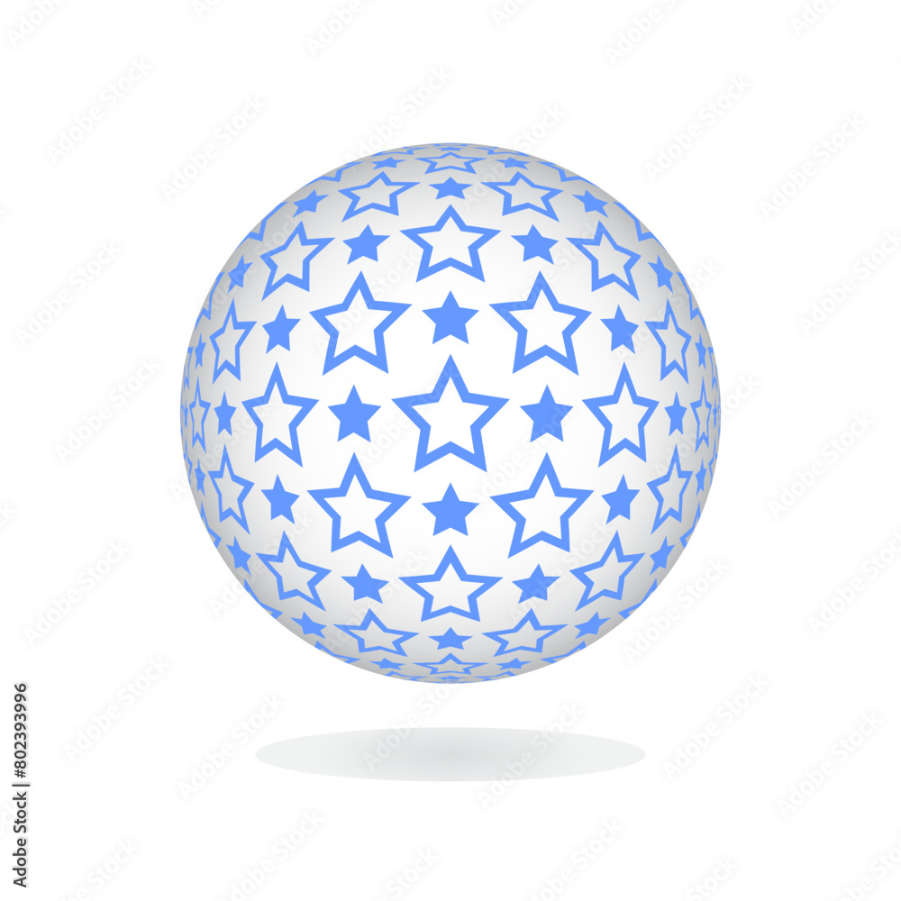 Abstract Circle Spherical Design Element with Blue Stars Pattern. Abstract Circle Spherical Design Element with Blue Stars Pattern.