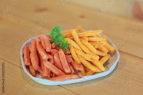 french fries with ketchup