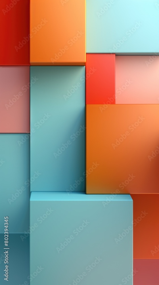 Fototapeta premium colorful 3d cubes squares wallpaper, ai