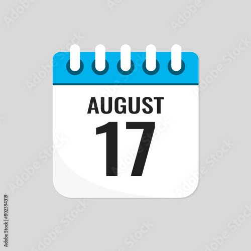 Icon page calendar day - 17 August