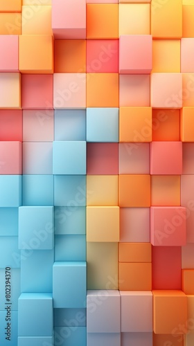 colorful 3d cubes squares wallpaper  ai
