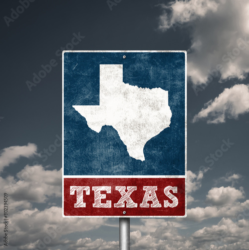 Texas state road sign map