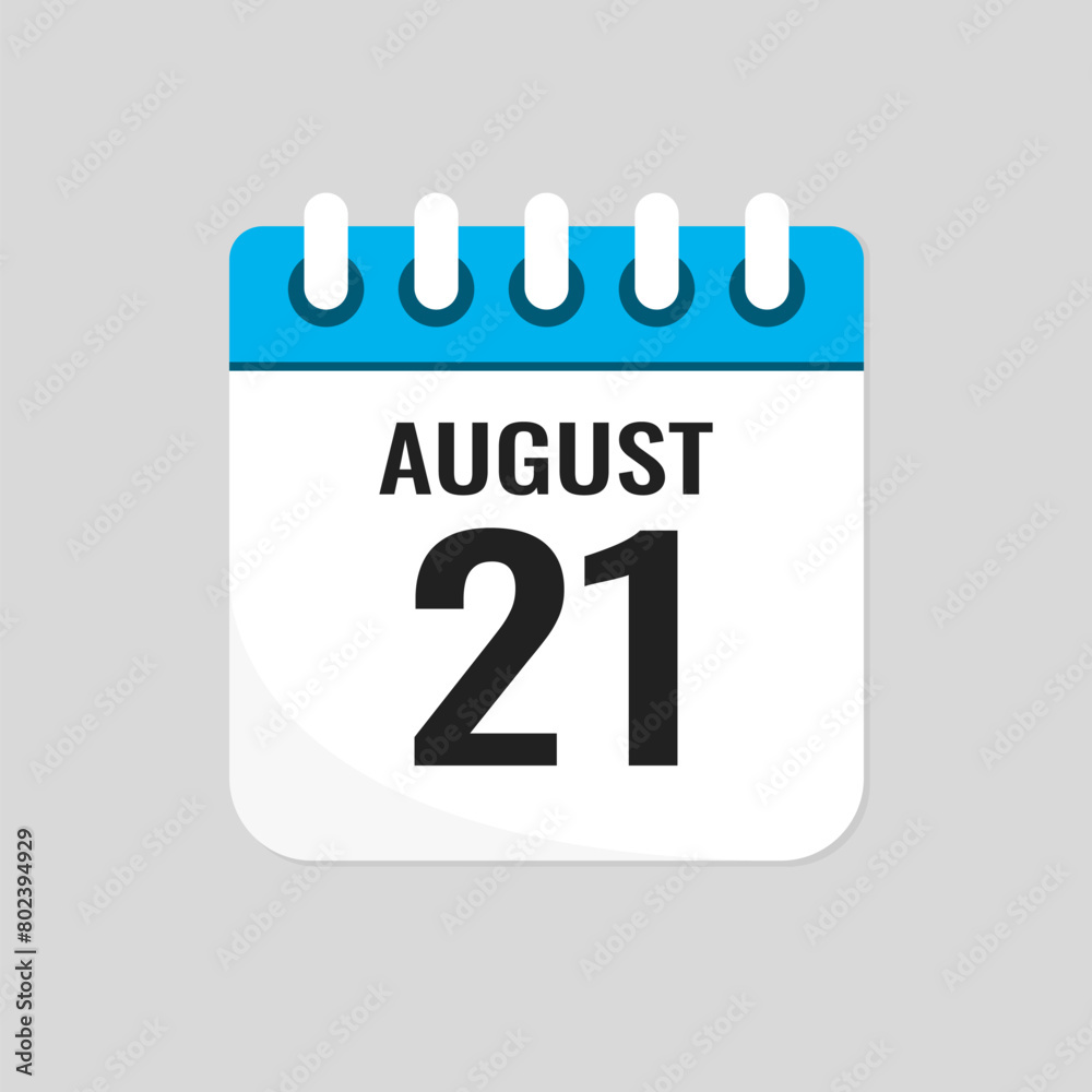 Icon page calendar day - 21 August Icon page calendar day - 21 August