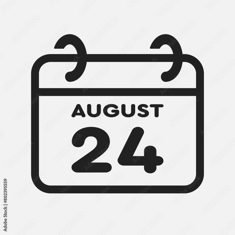 Icon page calendar day - 24 August Icon page calendar day - 24 August