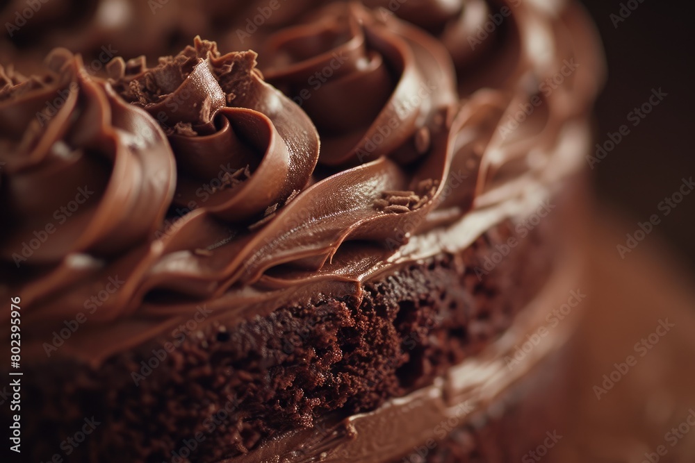 Decadent Delight: Close-up of a Chocolate Gateaux Decadent Delight: Close-up of a Chocolate Gateaux