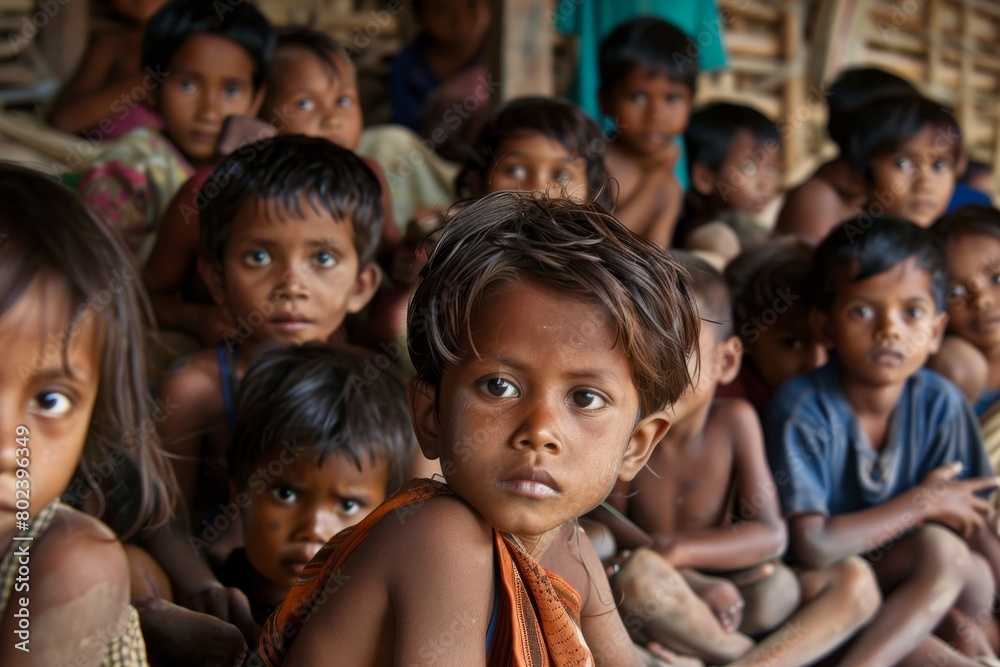 Unidentified Indian children in Surin, India Unidentified Indian children in Surin, India