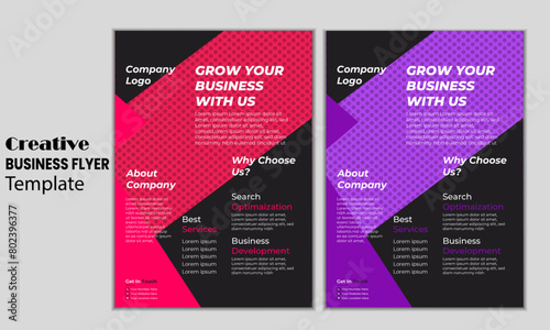 Business Flyer Layout With Multiple Color Elements