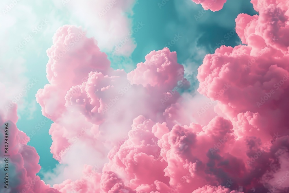 A plane soaring through a sky filled with pink clouds. Perfect for travel or aviation concepts A plane soaring through a sky filled with pink clouds. Perfect for travel or aviation concepts