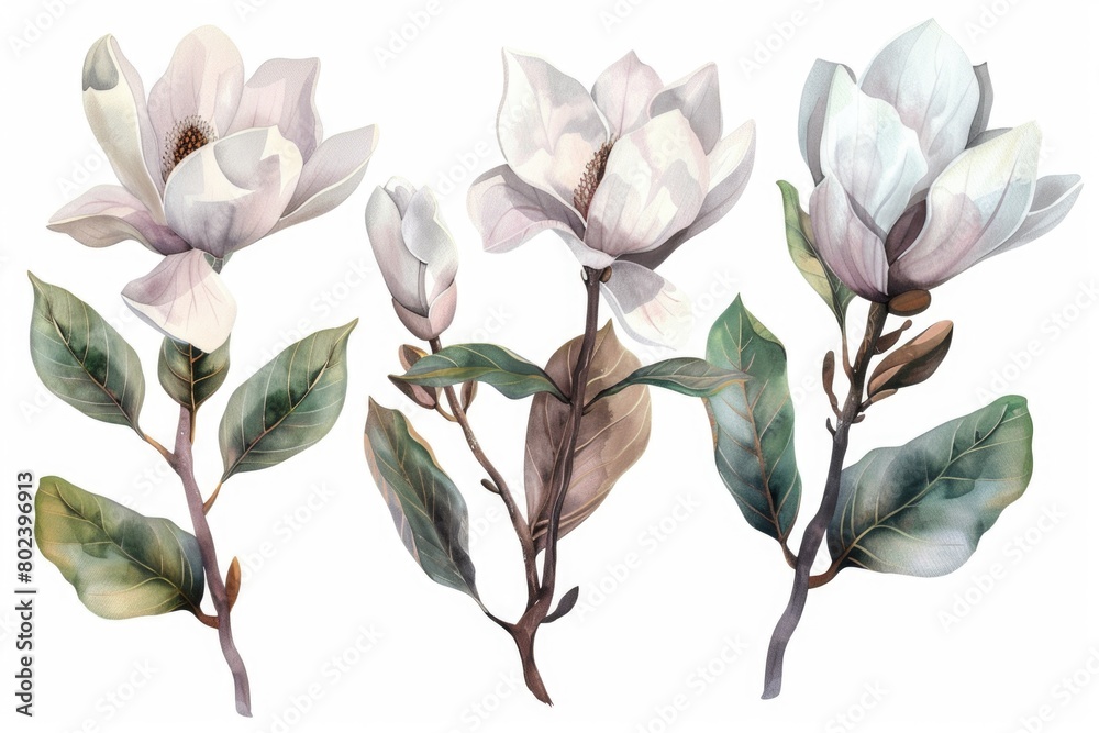 Obraz premium Vibrant painting of three flowers, perfect for home decor