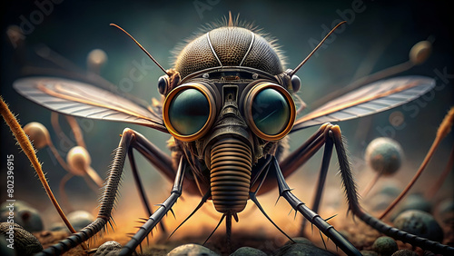 mosquito wearing a gas mask