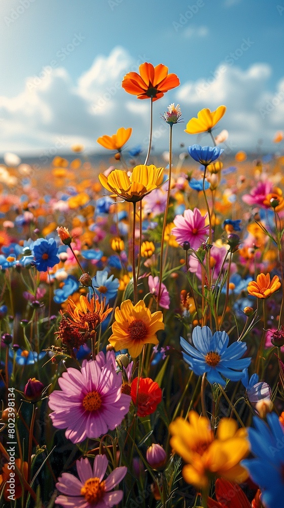 A peaceful meadow filled with wildflowers.Professional photographer perspective