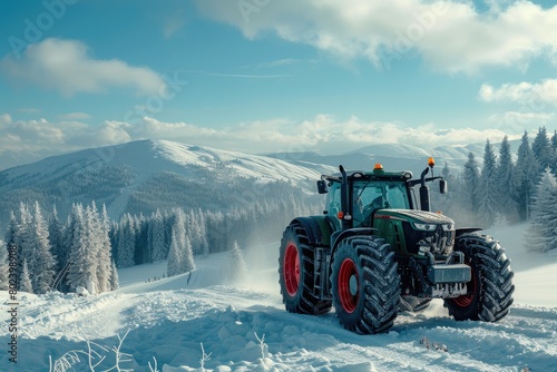 Frosty Fields: Terragen Tractor Scene photo