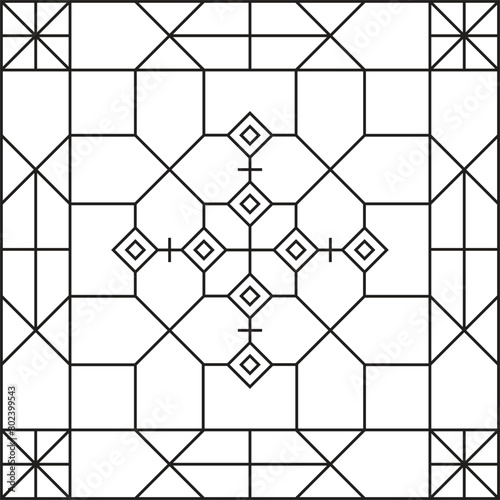 geometric pattern design for textile, fabric and other uses