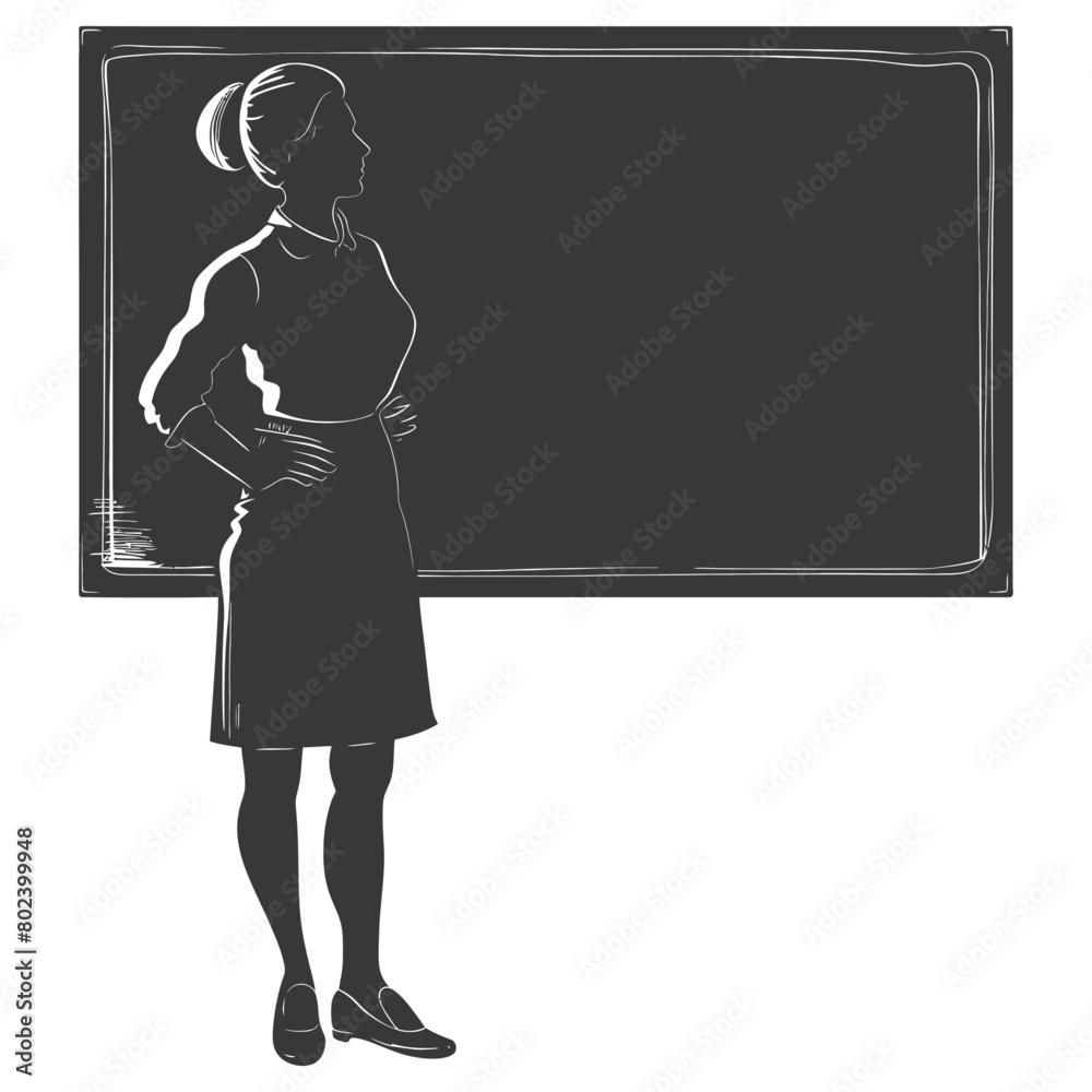 silhouette women school teacher teaching in front of class silhouette women school teacher teaching in front of class
