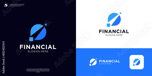 Abstract financial swoosh letter O logo design inspiration.