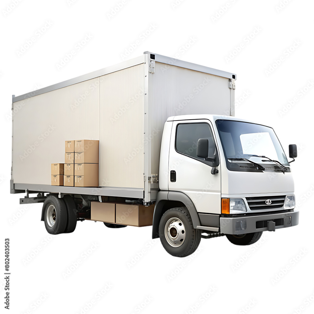 isolated box truck template