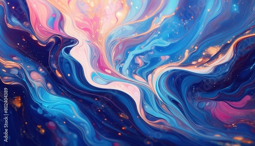 Fluid Fusion: Blue and Pink Abstract Palette