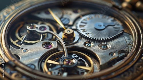 Wallpaper Mural Detailed high-res photo of a classic pocket watch opened to reveal its intricate gears, symbolizing the precision and intricacy of timekeeping Torontodigital.ca