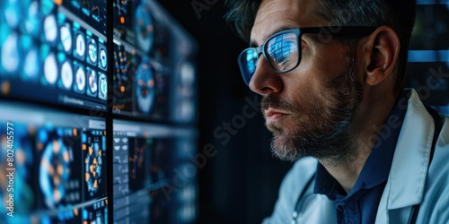 Healthcare professional setting up a digital recruitment platform for a clinical trial, close-up on laptop screen