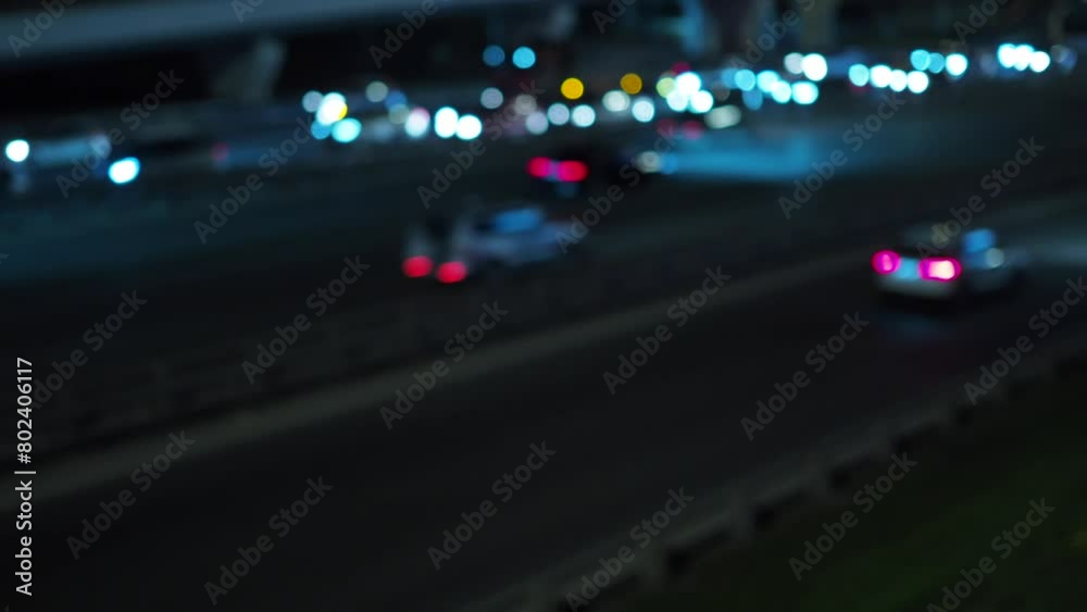fast traffic on the highway at night