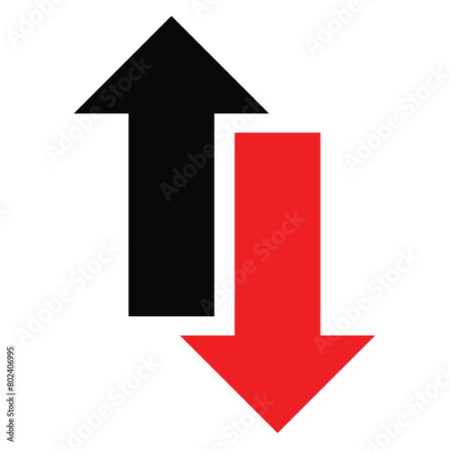 Simple up and down arrows. Upward, downward arrows isolated on white background, set of two. Free Download Simple up and down arrows. Upward, downward arrows isolated on white background, set of two. - GFXLoad