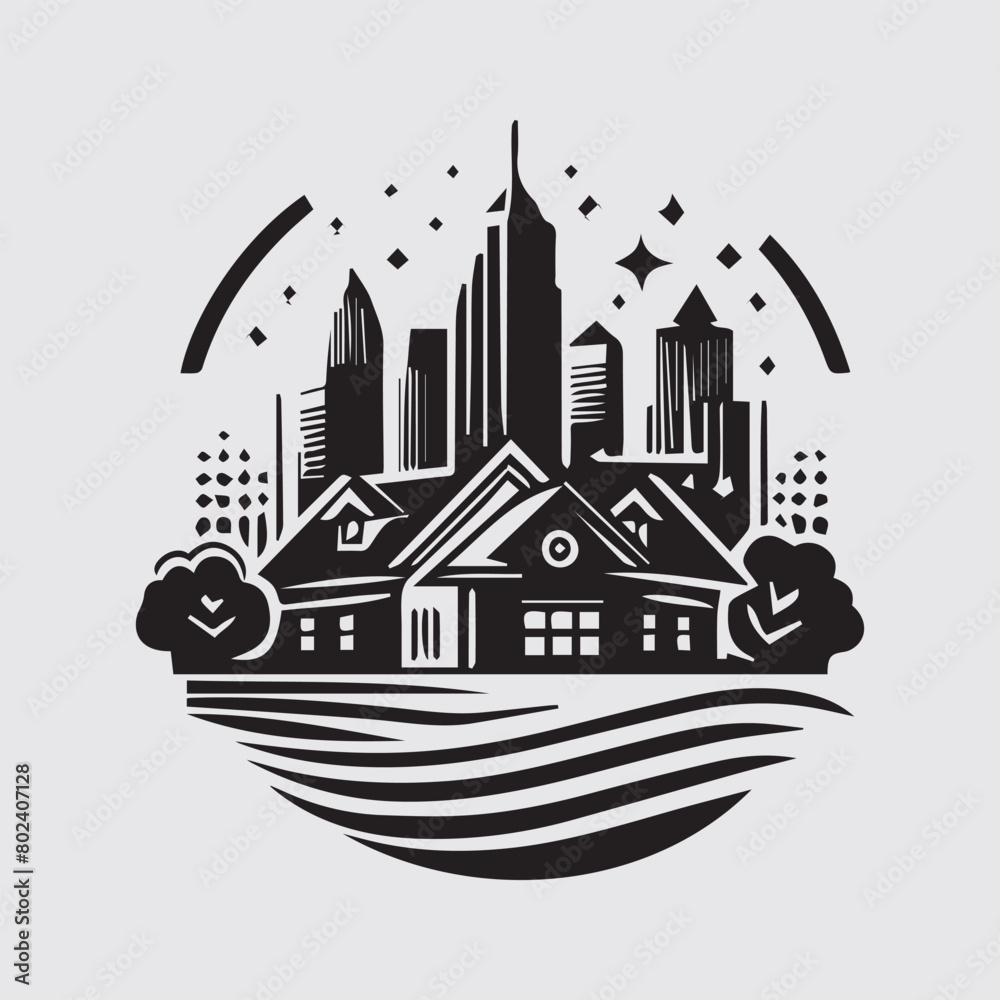 Fototapeta premium Icon and logos. house, browser homepage pictogram, real estate, and building logo designs