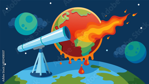 Peering through the Terror Telescope one could see a world where the effects of climate change were catastrophic with scorching temperatures and.