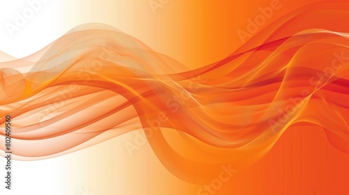 An orange and white background with wavy lines creating a dynamic visual effect