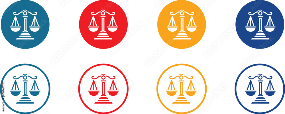 Big set with balance icon isolated on white background. Justice scales icons set. Big set with balance icon isolated on white background. Justice scales icons set.
