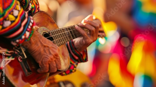 Close Up of Person Playing Guitar