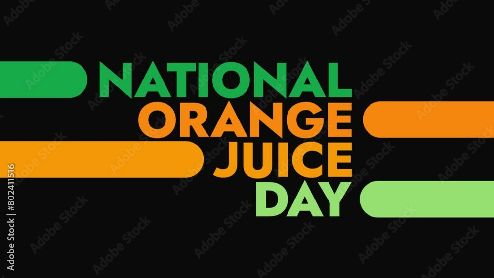 National Orange Juice Day colorful motion graphics seamlessly loopable
